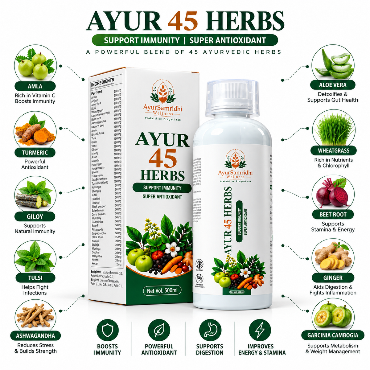 Ayur 45 Herbs Juice – 500ml
