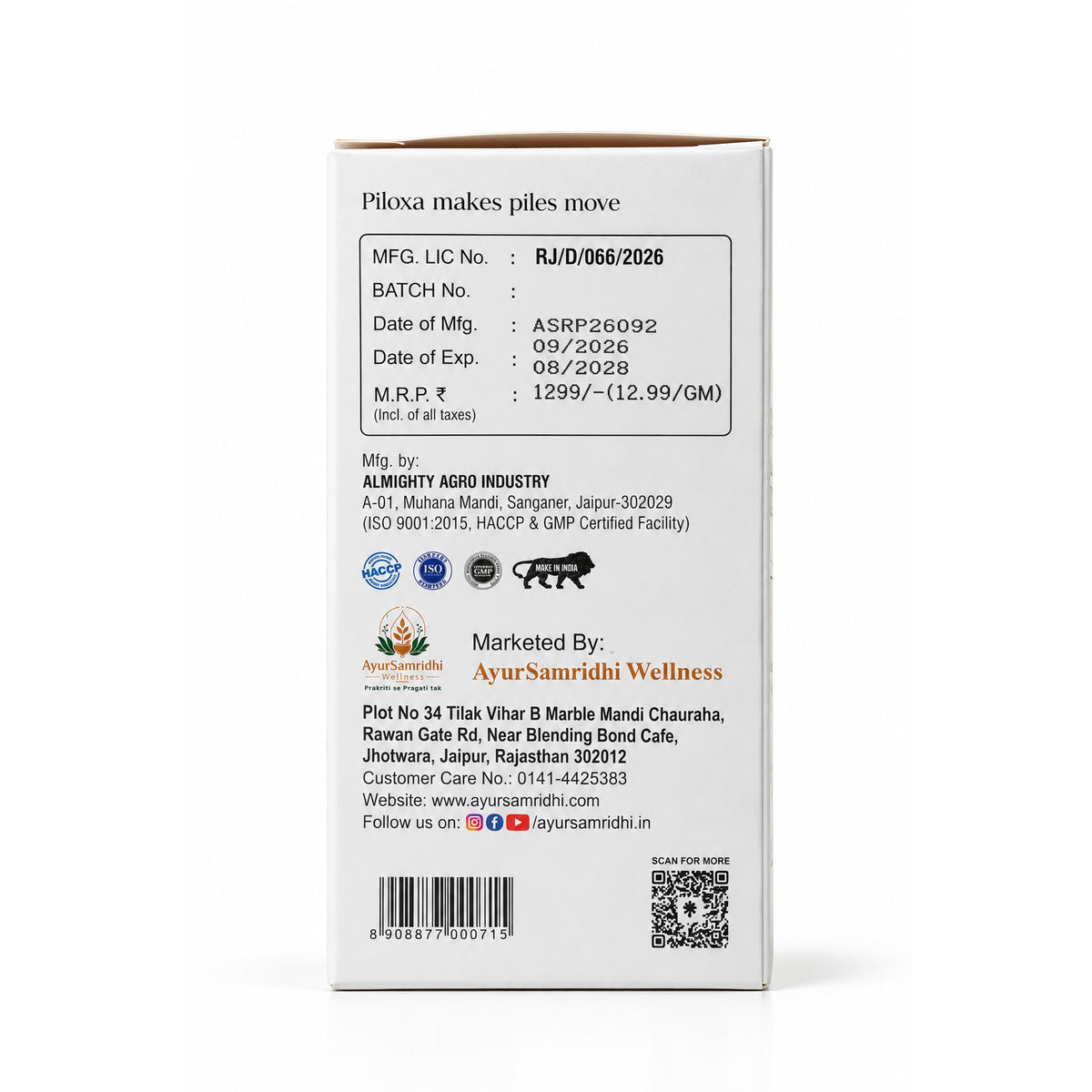 Piloxa Piles Support Powder – 100g